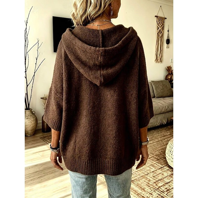 Eveline™ | Women's Oversized Hooded Knit Open Front Cardigan