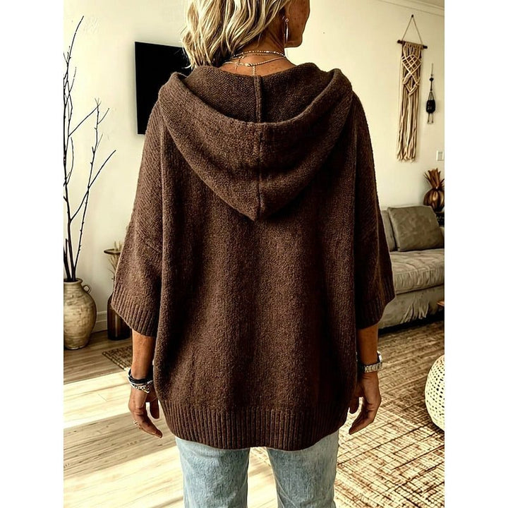 Eveline™ | Women's Oversized Hooded Knit Open Front Cardigan