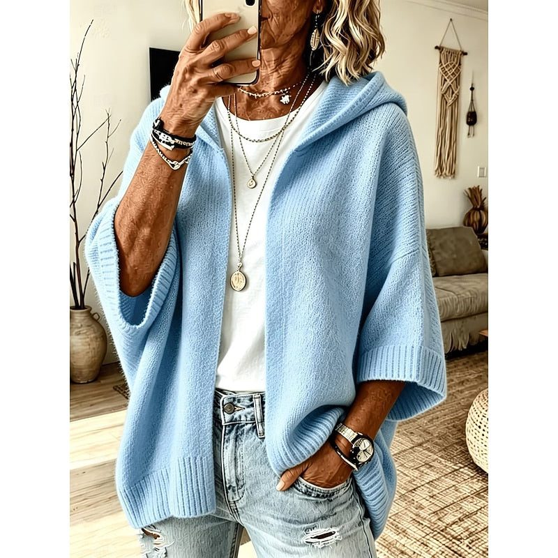 Eveline™ | Women's Oversized Hooded Knit Open Front Cardigan