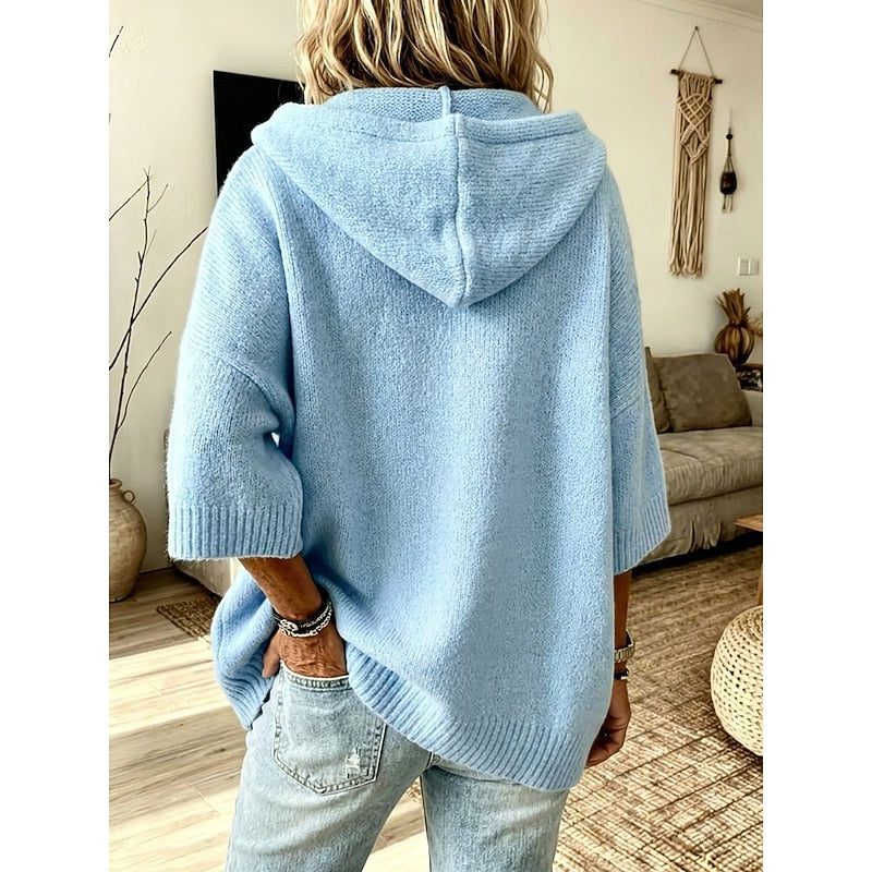 Eveline™ | Women's Oversized Hooded Knit Open Front Cardigan