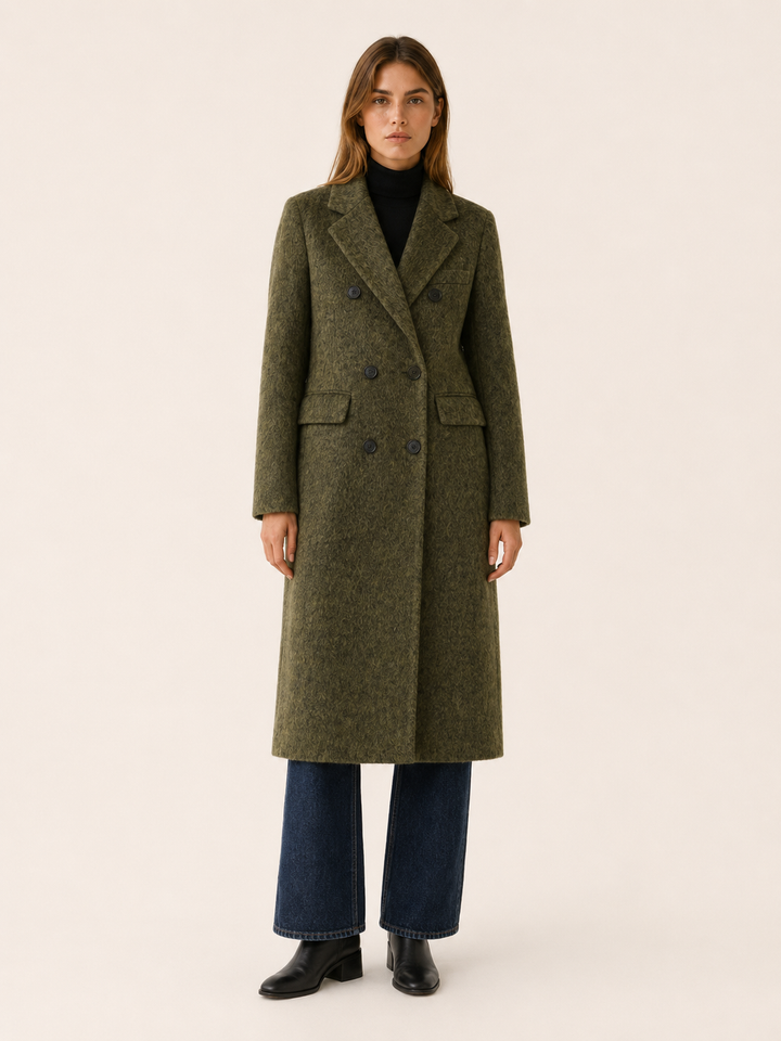 Evelyn™ | Long Double-Breasted Coat with Tailored Fit