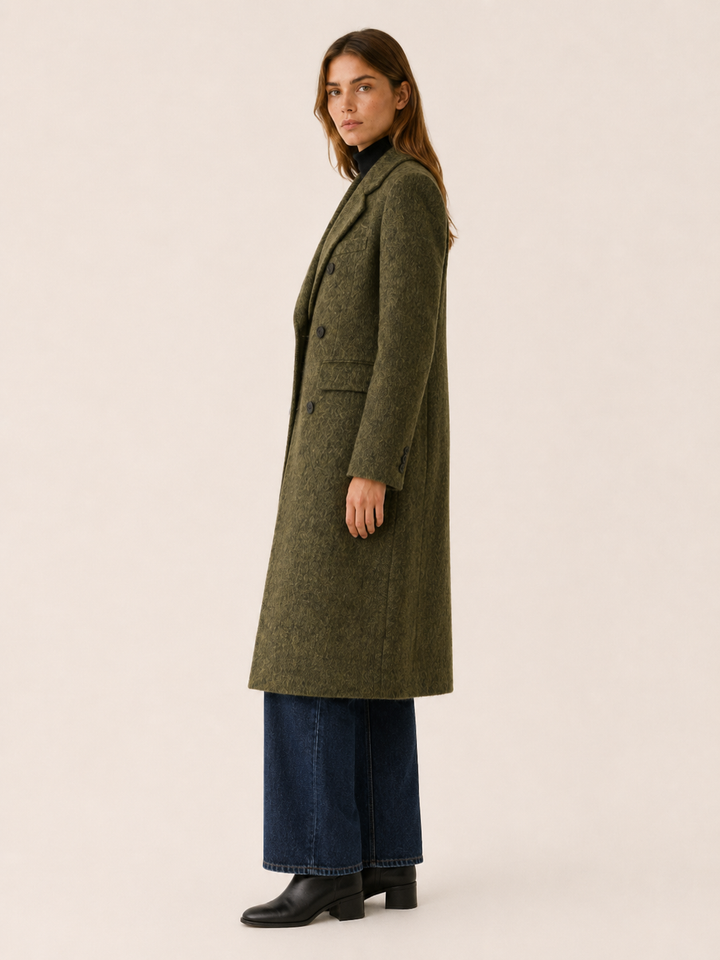 Evelyn™ | Long Double-Breasted Coat with Tailored Fit