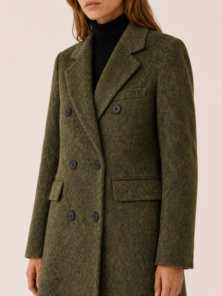 Evelyn™ | Long Double-Breasted Coat with Tailored Fit