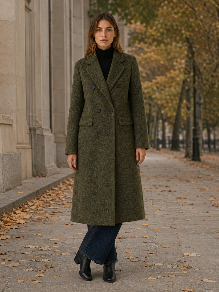 Evelyn™ | Long Double-Breasted Coat with Tailored Fit