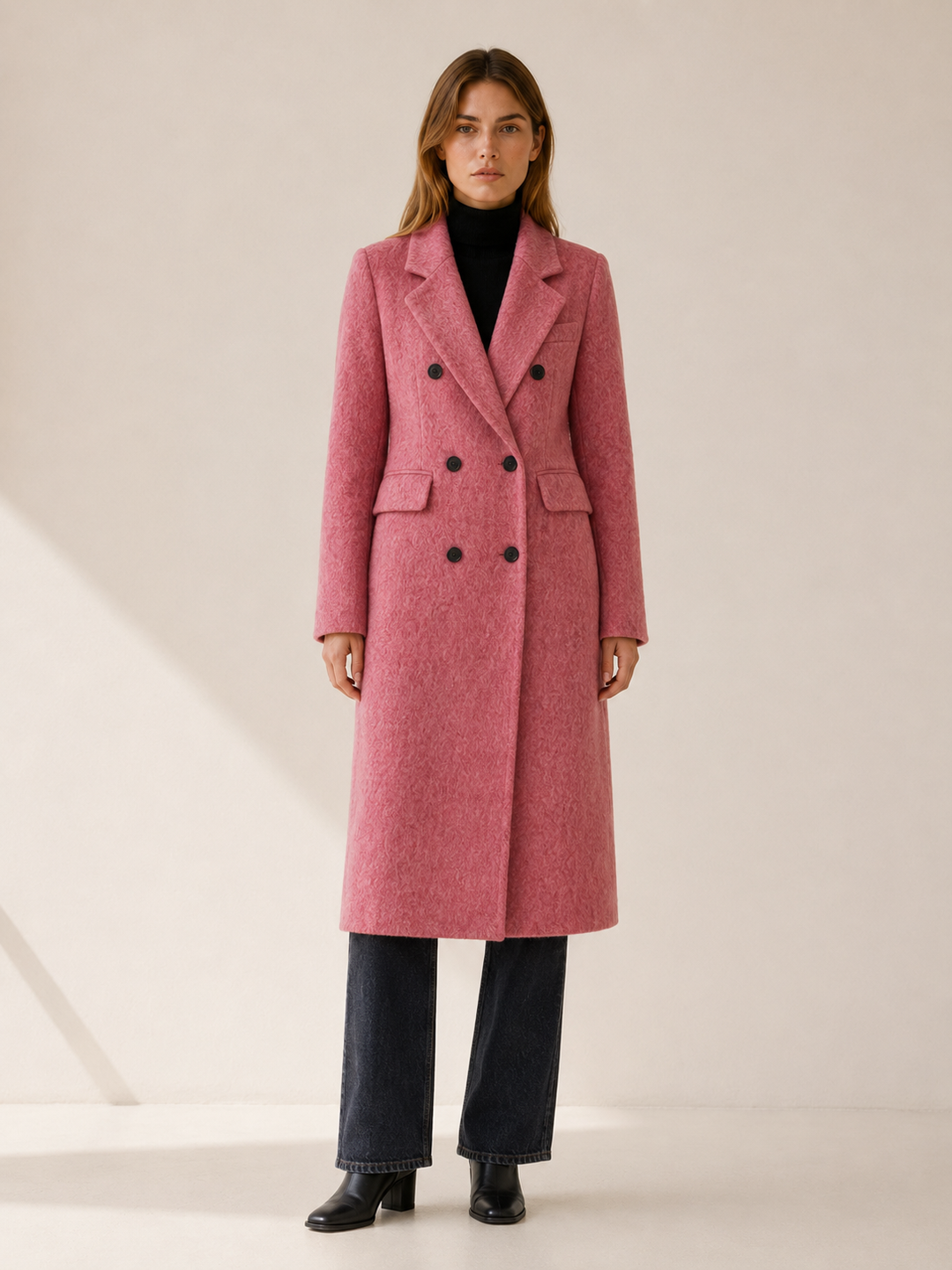 Evelyn™ | Long Double-Breasted Coat with Tailored Fit