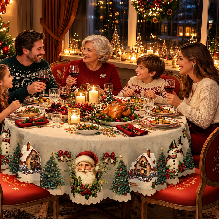 Jacinthe™ | Santa Print Christmas Tablecloth