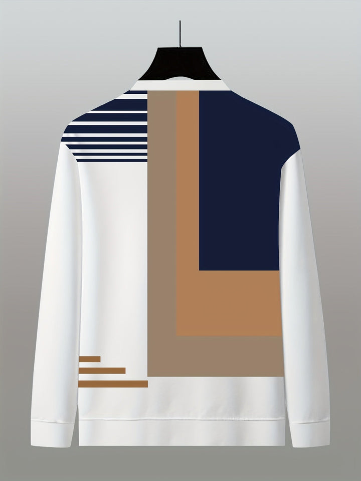 Sheldon™ | Men's Colour Block Half Zip Pullover with Stand Collar