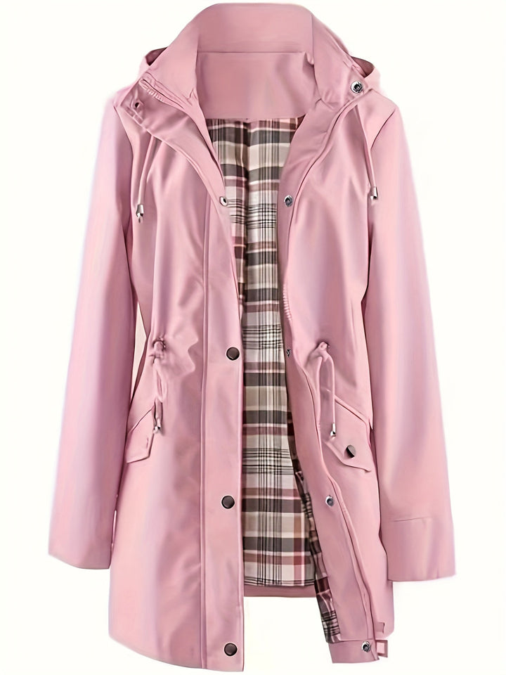 Joyce™ | Women's Hooded Drawstring Rain Jacket in Plus Sizes