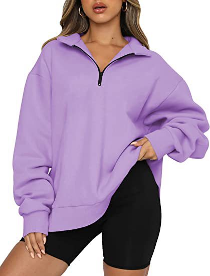 Velma™ | Women's Oversized Half Zip Collared Sweatshirt