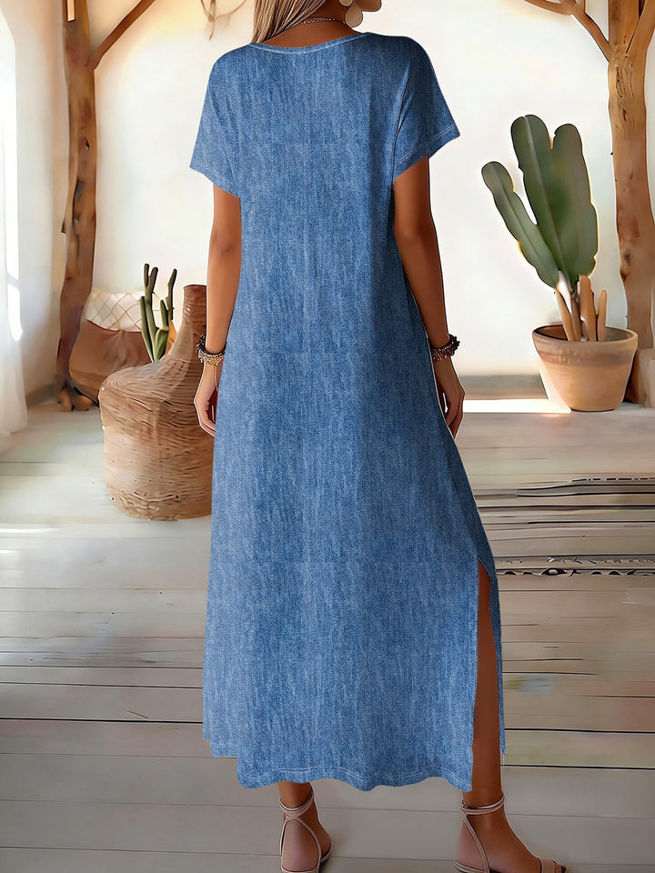 Helen | Elegant Retro Denim Dress