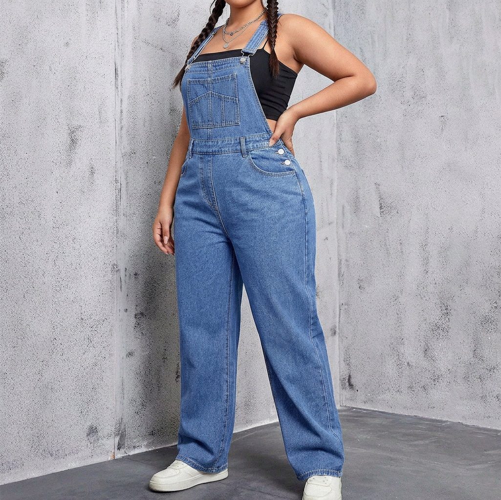 Fallon™ | Women's Denim Straight Leg Overalls with Bib Pocket