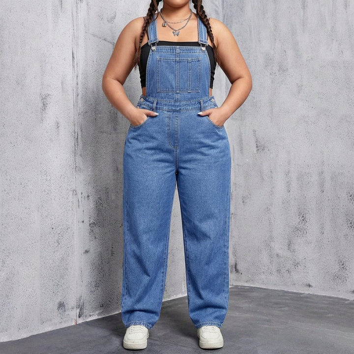 Fallon™ | Women's Denim Straight Leg Overalls with Bib Pocket