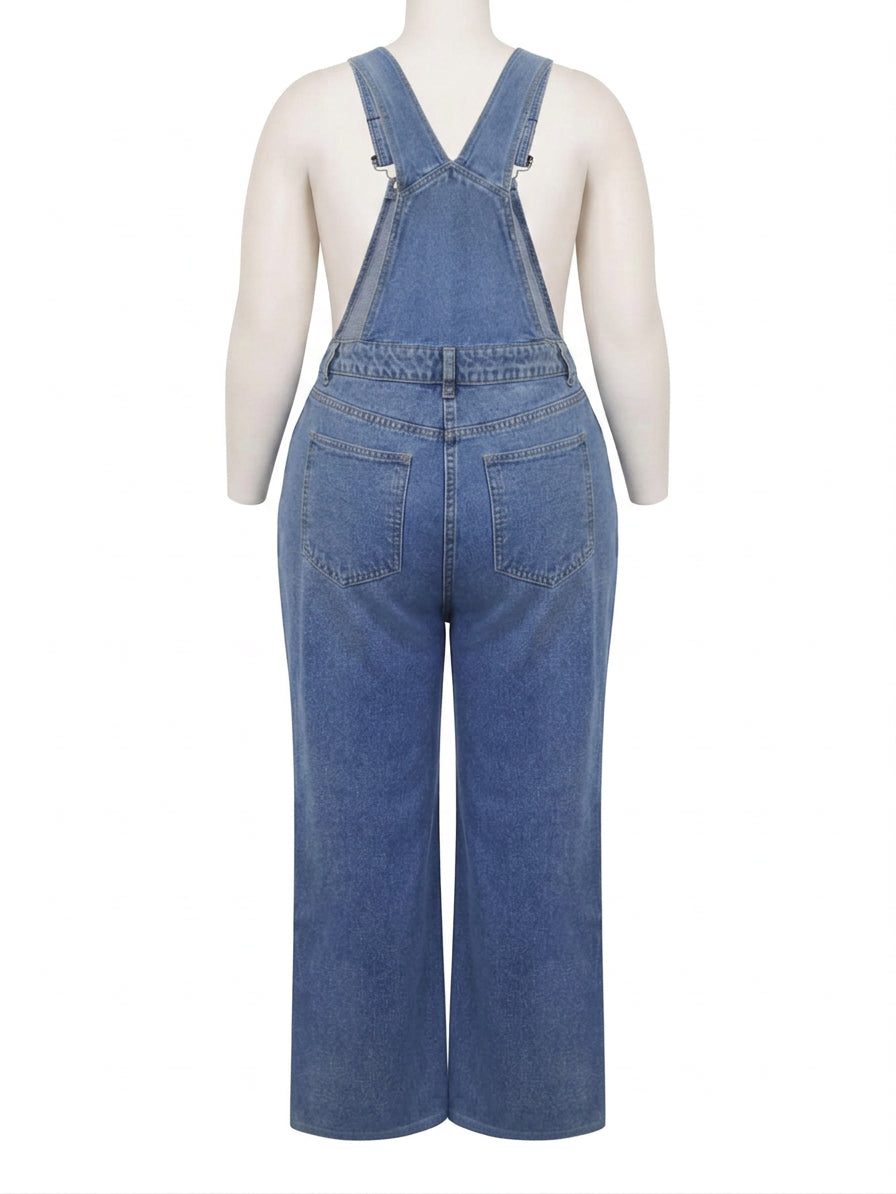 Fallon™ | Women's Denim Straight Leg Overalls with Bib Pocket