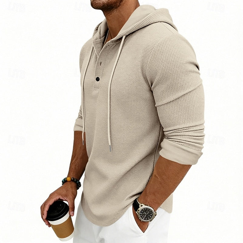 Barrett™ | Men's Hooded Long Sleeve Henley Shirt