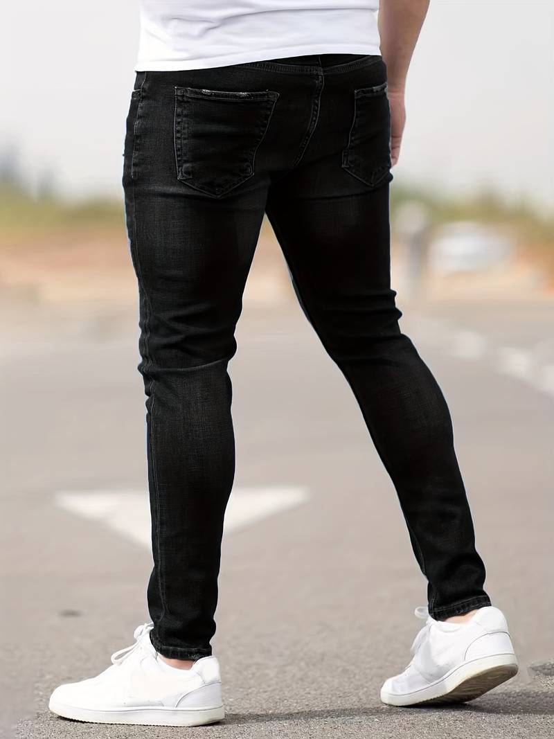 Dario™ | Men's Slim Stretch Jeans with Distressed Details