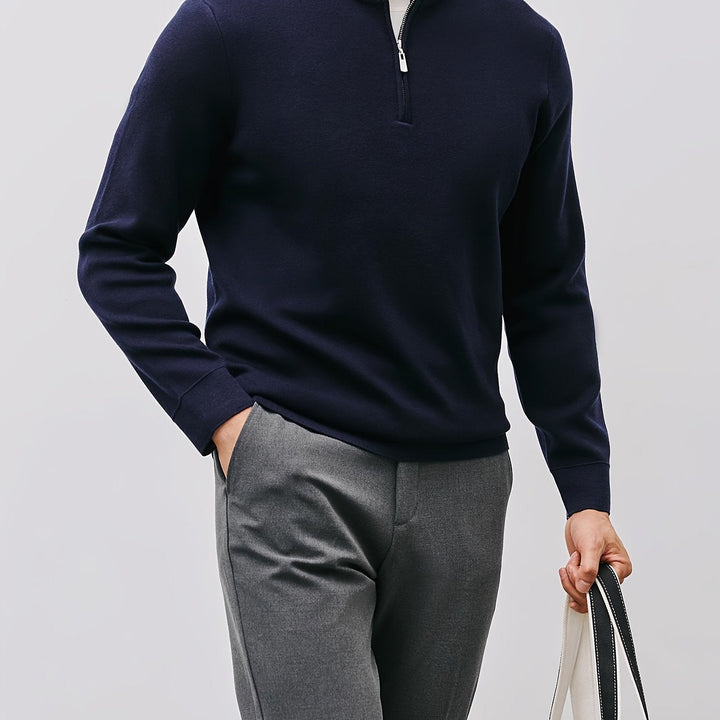 Thaddeus™ | Men's Quarter Zip Sweater with Stand Collar