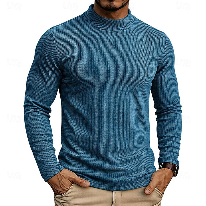 Atticus™ | Men's Ribbed Mock Neck Long Sleeve Top