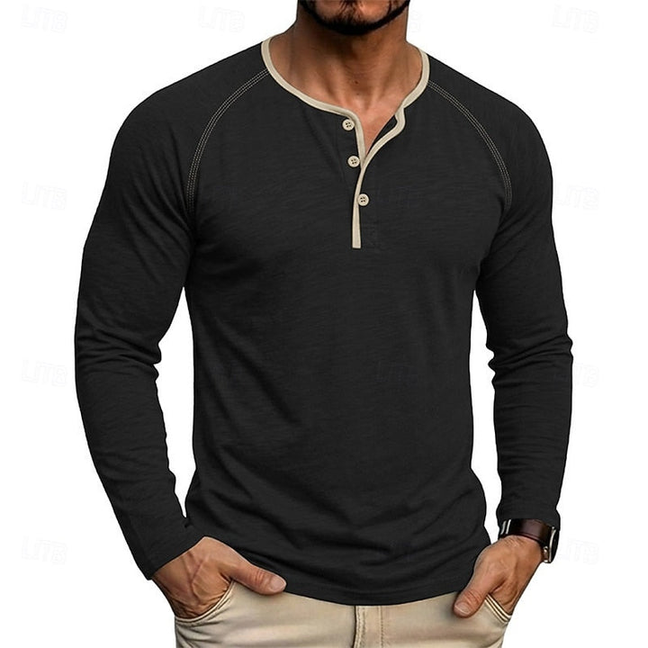 Bennett™ | Men's Raglan Sleeve Button Henley Shirt