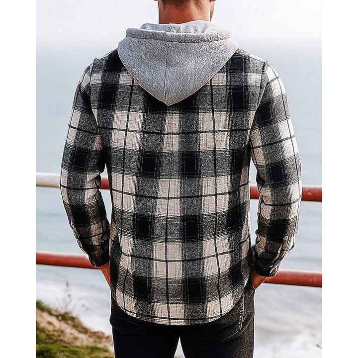 Cormac™ | Men's Hooded Plaid Shirt Jacket