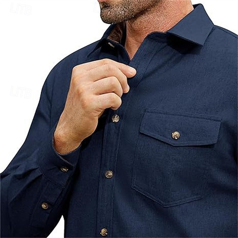 Ellery™ | Men's Button-Front Chest-Pocket Overshirt