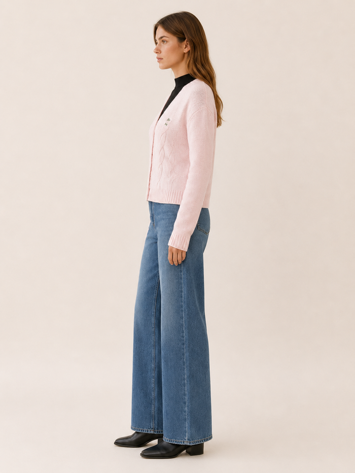 Gaia™ | Cropped V-Neck Cardigan with Button Front