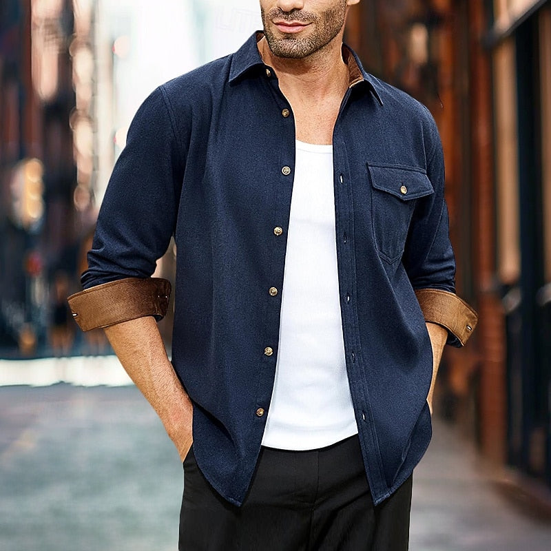 Ellery™ | Men's Button-Front Chest-Pocket Overshirt