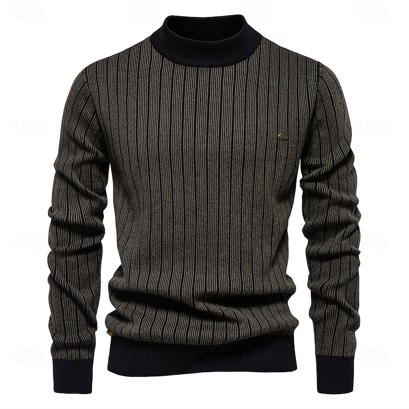 Emeric™ | Men's Ribbed Mock Neck Pullover Sweater