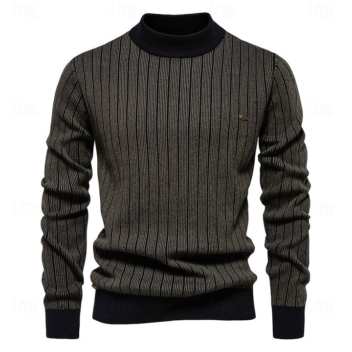 Emeric™ | Men's Ribbed Mock Neck Pullover Sweater