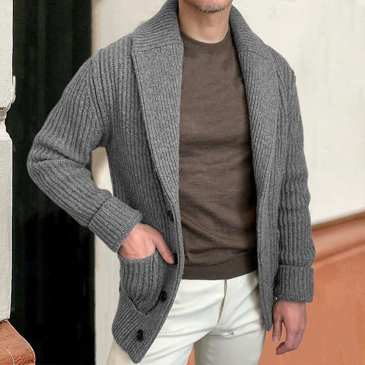 Oberon™ | Men's Shawl Collar Ribbed Cardigan