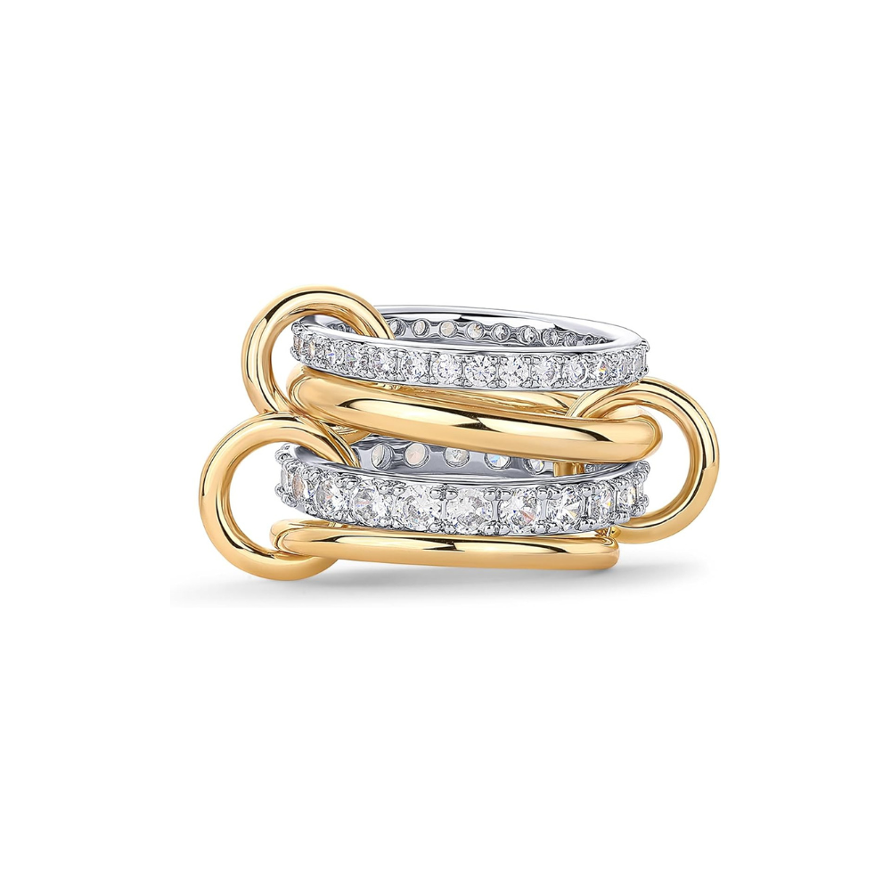 Interlock Stack Ring Set | Gold