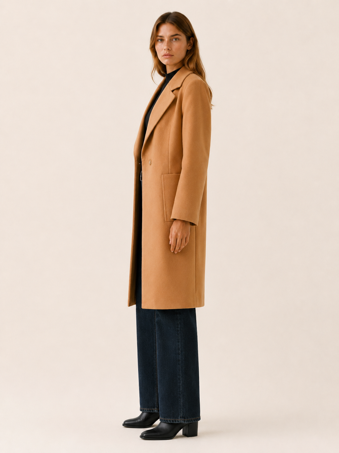 Greer™ | Long Trench Coat with Single-Button Front