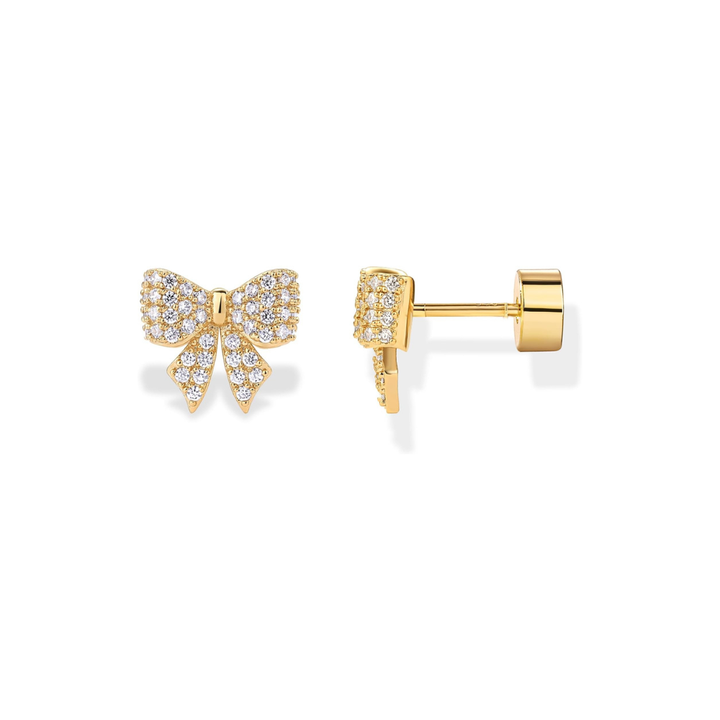 Bow-themed earrings | Gold