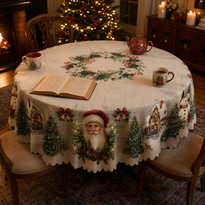 Jacinthe™ | Santa Print Christmas Tablecloth