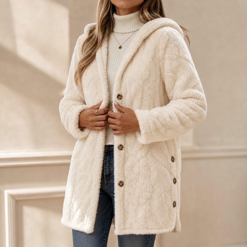 Roseline™ | Women's Hooded Button Front Cardigan with Textured Knit