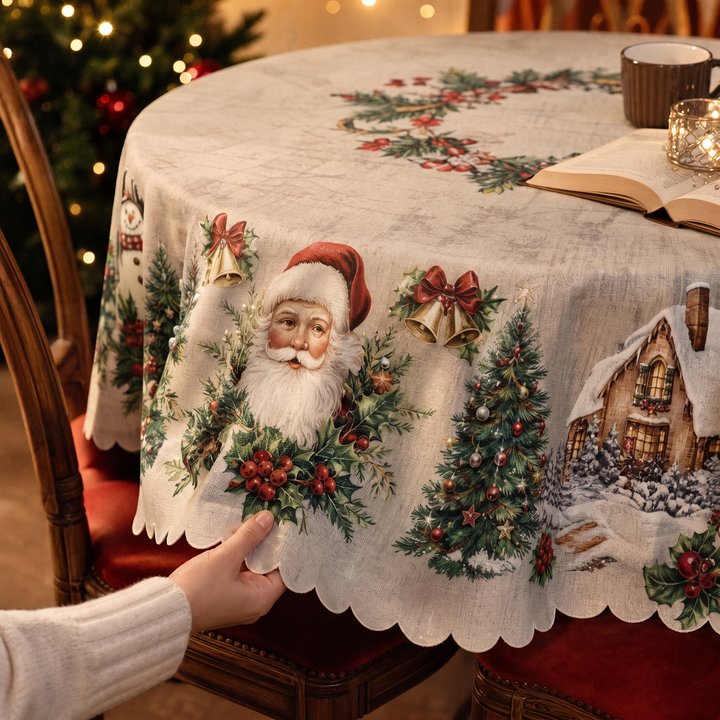 Jacinthe™ | Santa Print Christmas Tablecloth