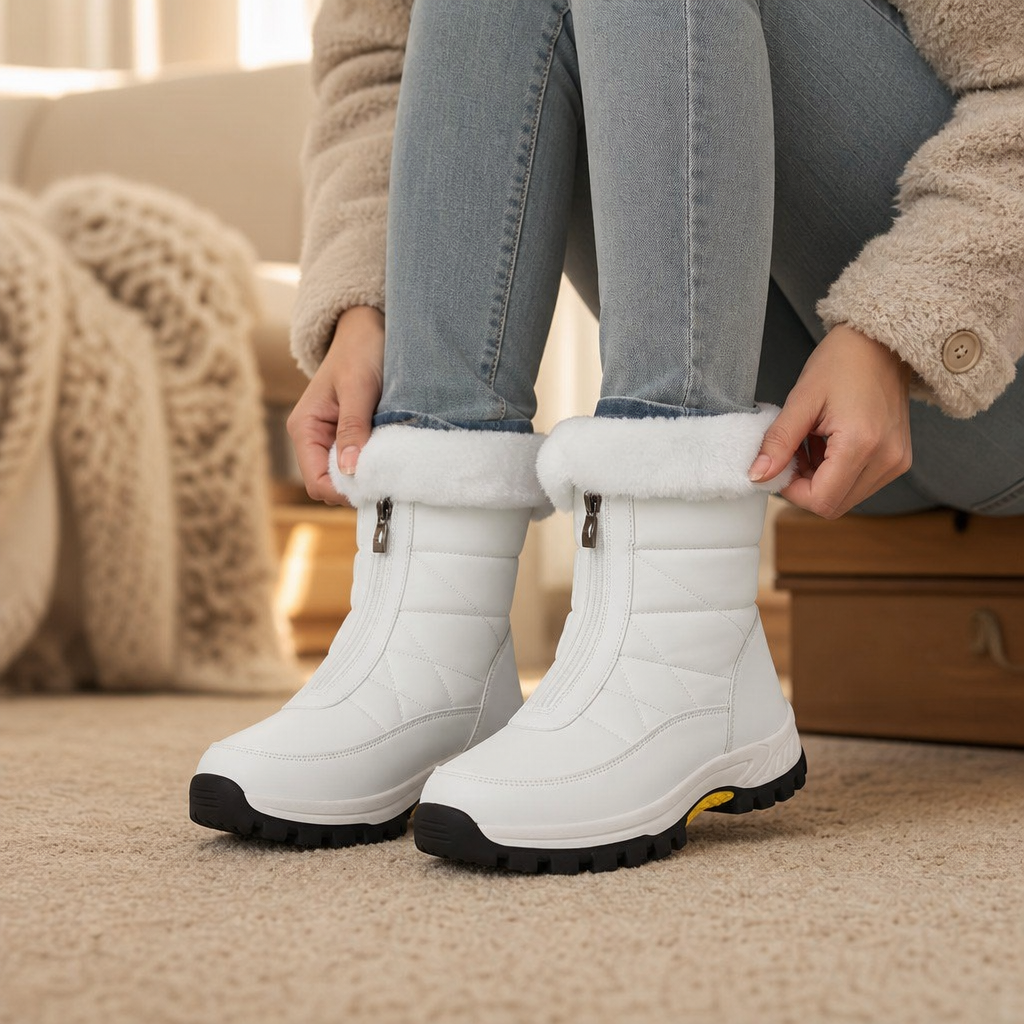Justine™ | Women's Plush-Lined Mid-Calf Snow Boots with Zip and Grip Sole