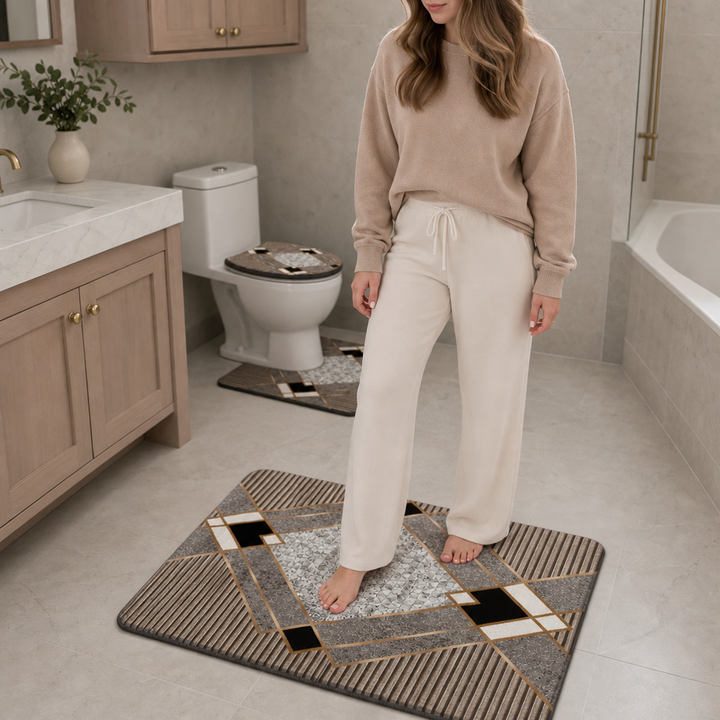 Nadege™ | Four-Piece Plush Bath Rug Set with Contour Mat and Lid Cover