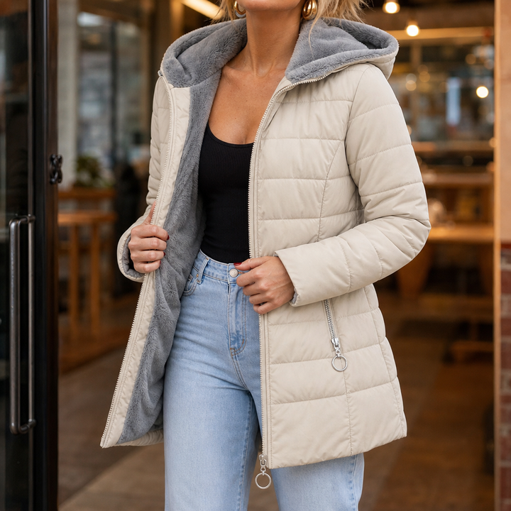 Clotilde™ | Women's Quilted Hooded Puffer Coat with Padded Lining
