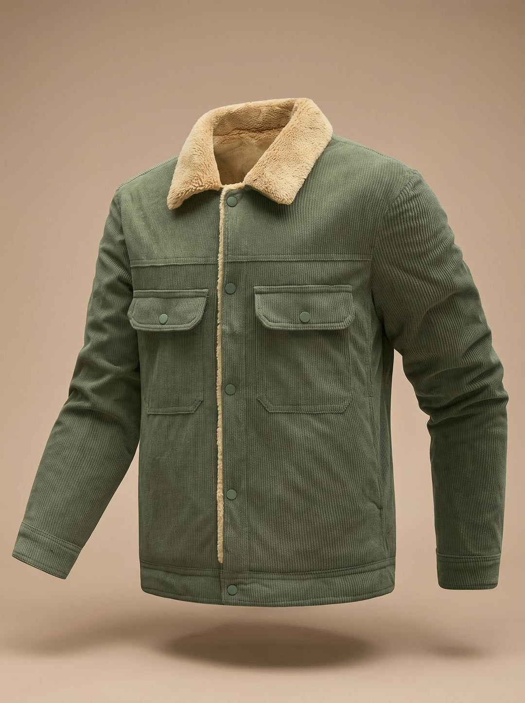 Eamon™ | Men's Ribbed Wale Trucker Jacket with Plush Lining