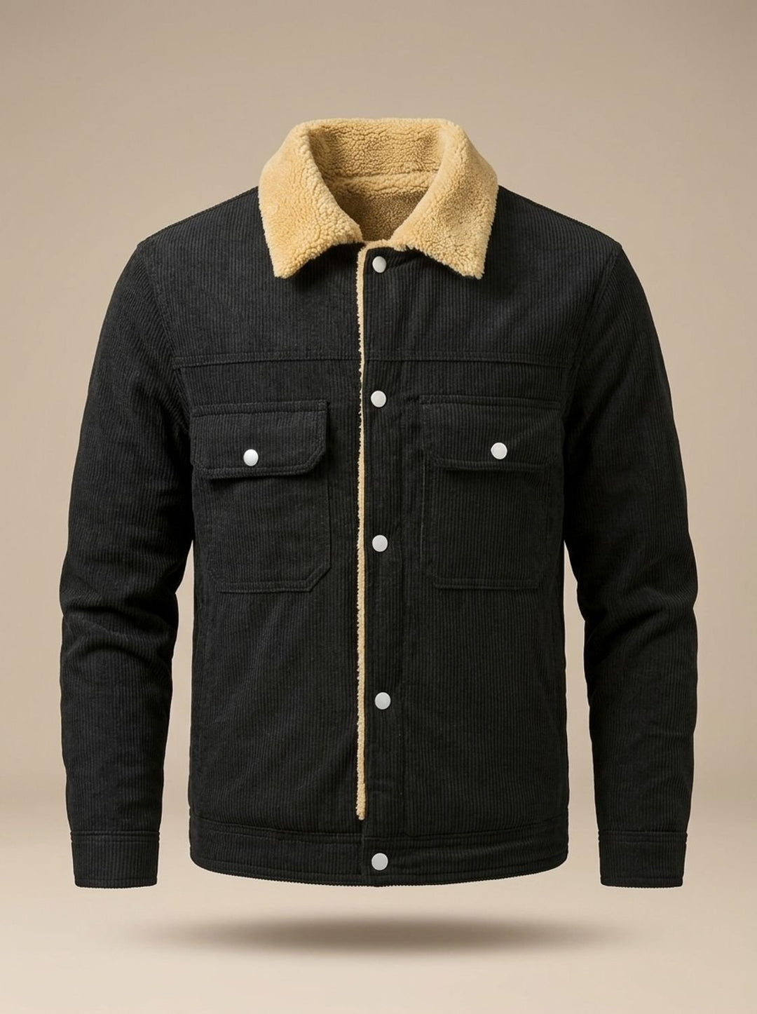 Eamon™ | Men's Ribbed Wale Trucker Jacket with Plush Lining