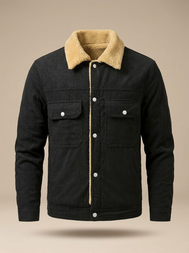 Eamon™ | Men's Ribbed Wale Trucker Jacket with Plush Lining
