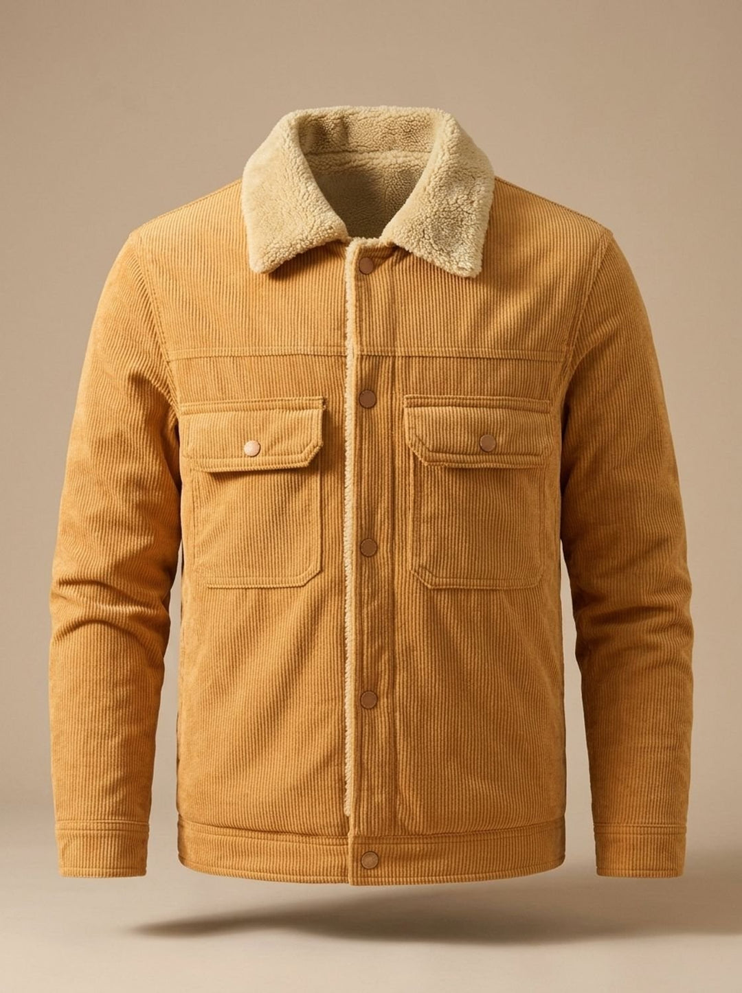 Eamon™ | Men's Ribbed Wale Trucker Jacket with Plush Lining