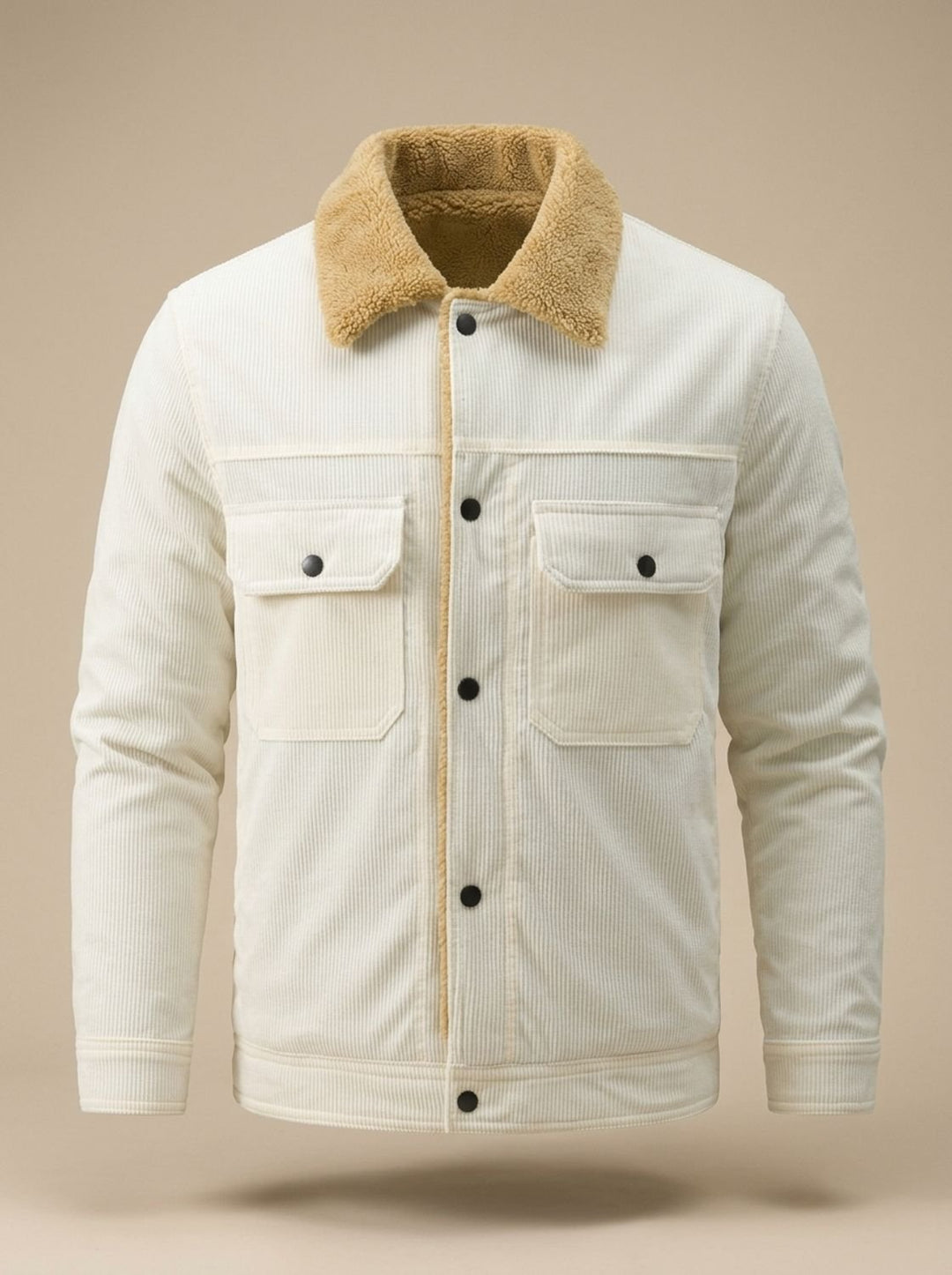 Eamon™ | Men's Ribbed Wale Trucker Jacket with Plush Lining