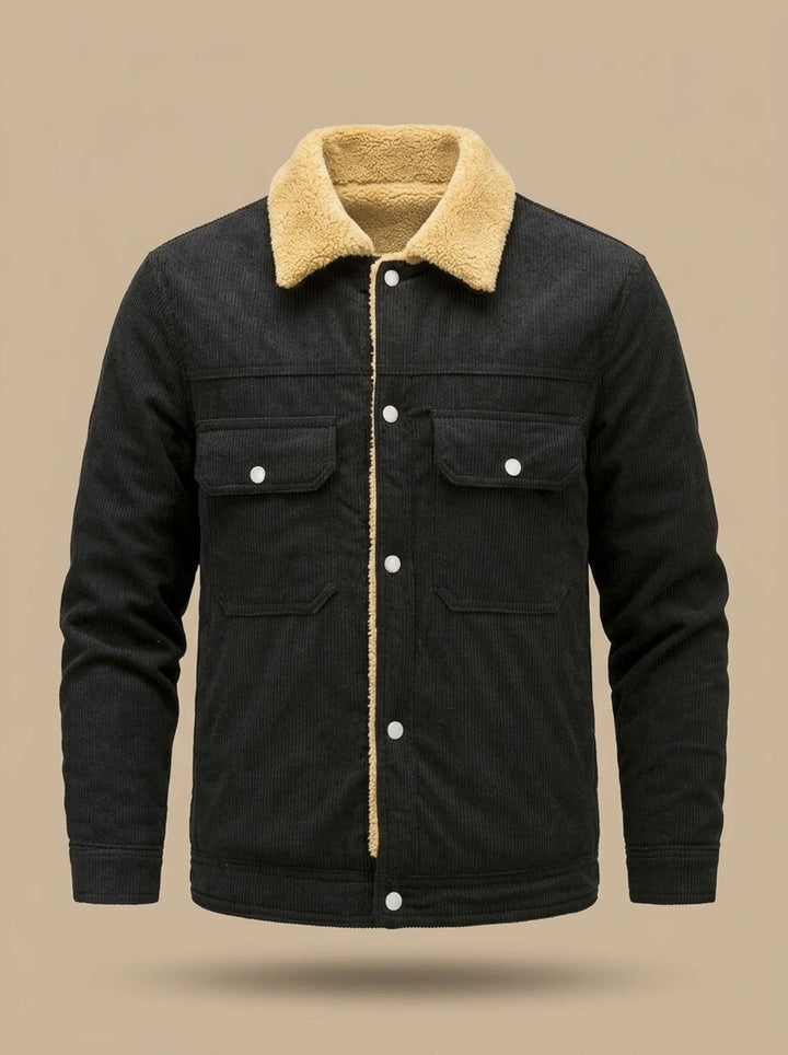 Eamon™ | Men's Ribbed Wale Trucker Jacket with Plush Lining