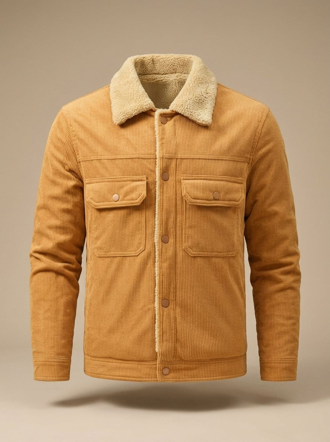 Eamon™ | Men's Ribbed Wale Trucker Jacket with Plush Lining