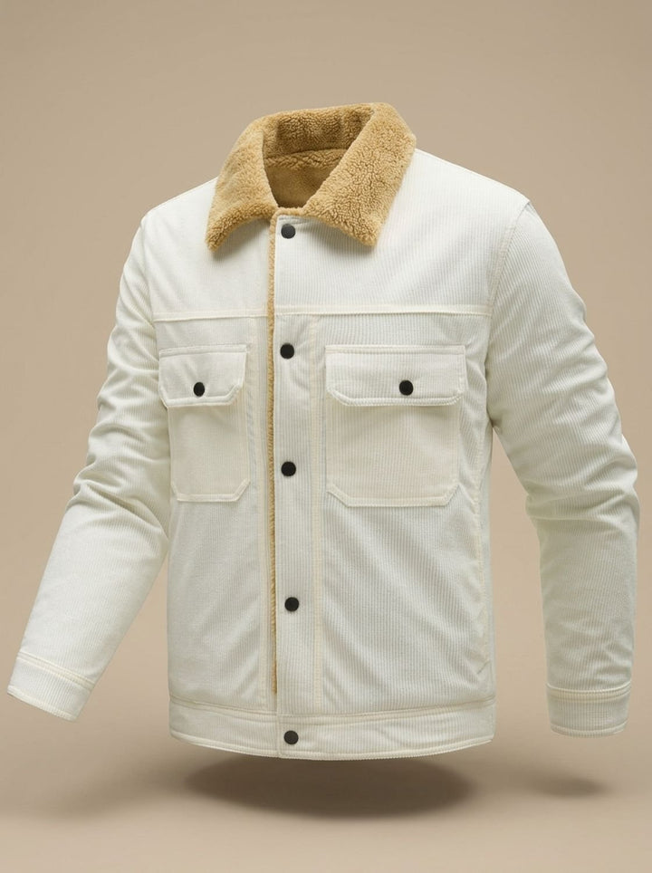 Eamon™ | Men's Ribbed Wale Trucker Jacket with Plush Lining