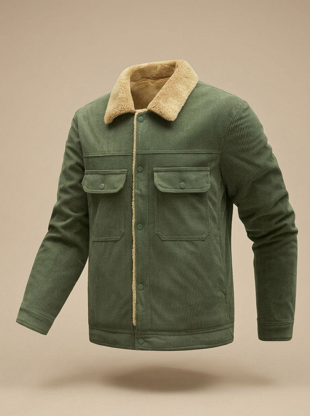 Eamon™ | Men's Ribbed Wale Trucker Jacket with Plush Lining