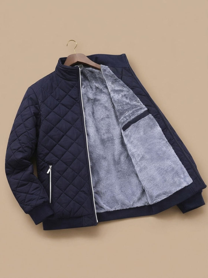 Simon™ | Men's Quilted Winter Jacket with Stand Collar