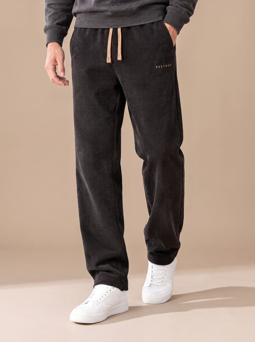 Faolan™ | Men's Relaxed Fit Ribbed Pile Joggers with Drawstring