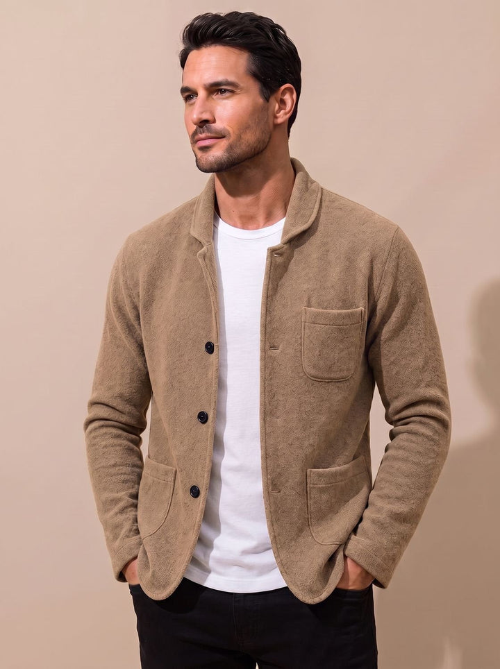 Edmond™ | Men's Slim Fit Button Front Cardigan with Lapel Collar